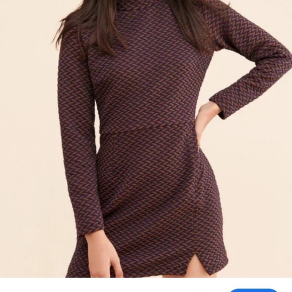 Ellejay Penelope mock neck Mini Dress size small designer textured women‎ - Picture 2 of 10